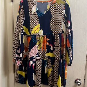 Colorful Geometric Patterned Dress